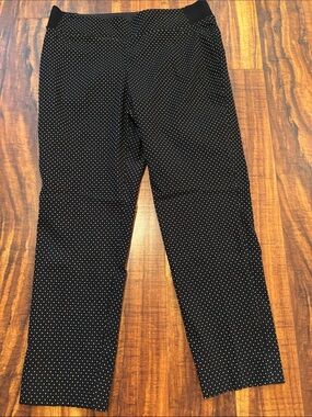 Investments Black Ankle Pants with Multicolor Micro-Stripe Dots